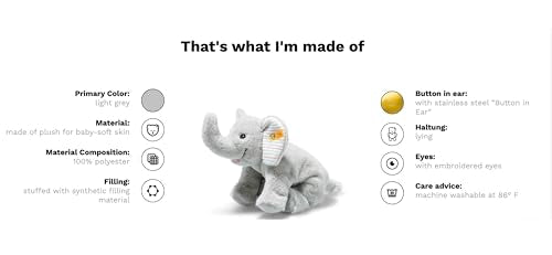 Floppy Trampili Elefant, 20cm, Gray Violet, Plüschtier liegend