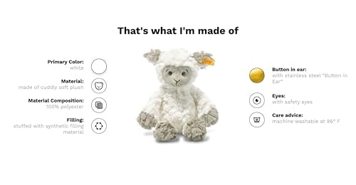 Kuscheltier Lita Lamm, Süßes Stofftier mit Kunststoffaugen, Kinder, Jungen & Mädchen, Soft Cuddly Friends, Plüschtier 20 cm, Weiß
