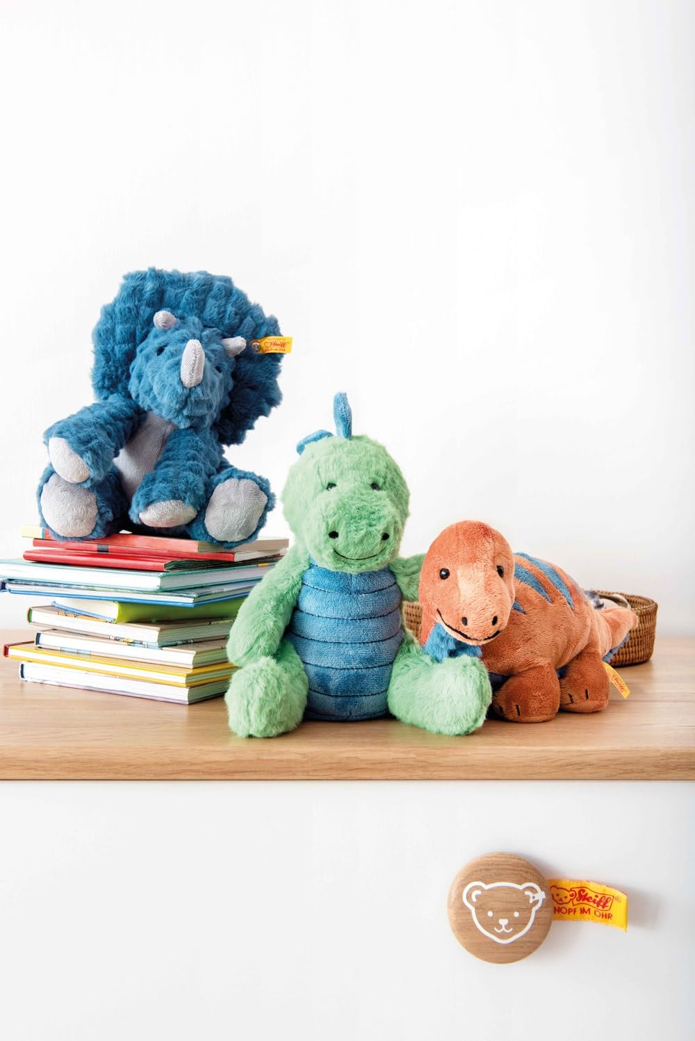 Soft Cuddly Friends Dixi Triceratops Petrol 28 cm, Dinosaurier Kuscheltier aus kuschelweichem Plüsch