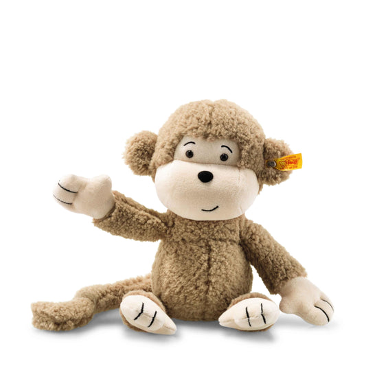 Kuscheltier Brownie Affe, Süßes Stofftier mit Kunststoffaugen, Kinder, Jungen & Mädchen, Soft Cuddly Friends, Plüschtier 30 cm