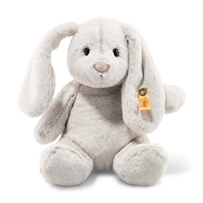 Hoppie Hase mit Schlappohren 28 cm hellgrau, Plüschtier, Soft Cuddly Friends, flauschiges Stofftier zum Kuscheln und Spielen