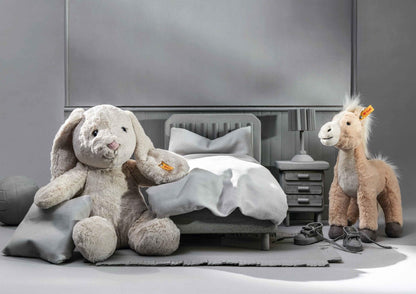 Hoppie Hase mit Schlappohren 28 cm hellgrau, Plüschtier, Soft Cuddly Friends, flauschiges Stofftier zum Kuscheln und Spielen