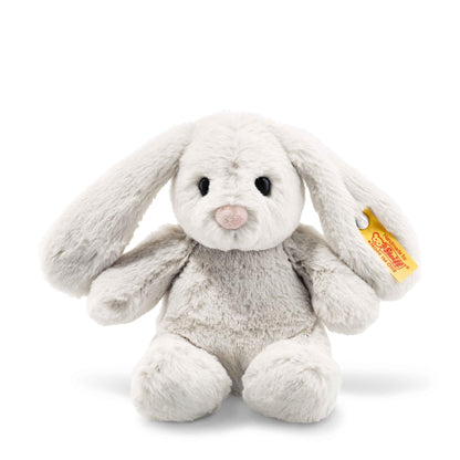 Hoppie Hase 18 cm hellgrau, Plüschtier Hase mit Schlappohren, Soft Cuddly Friends, flauschiges Stofftier zum Kuscheln und Spielen