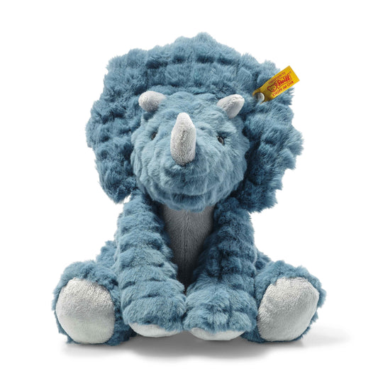 Soft Cuddly Friends Dixi Triceratops Petrol 28 cm, Dinosaurier Kuscheltier aus kuschelweichem Plüsch